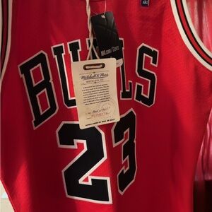 Mitchell & Ness Bulls Red Jersey